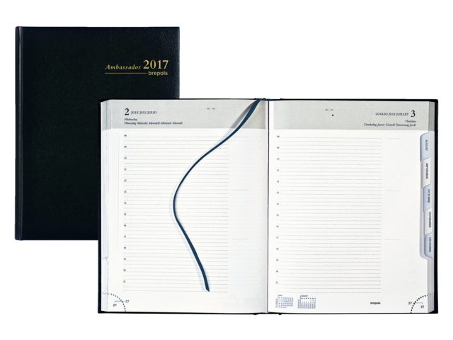 0.116.1256.06.6 - Brepols Agenda Ambassador 17,5x22cm 80g/m² Zwart 1st