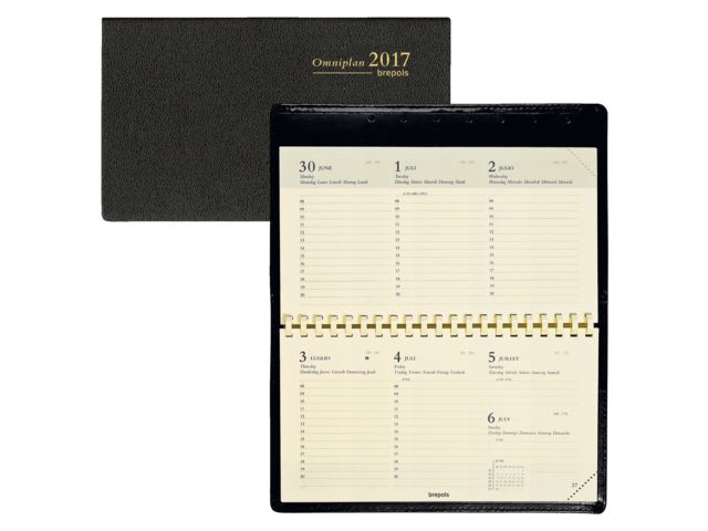 0.738.2051.01.2 - Brepols Agenda Omniplan Spiraal 7dag/2pag 9x16cm Zwart 1st