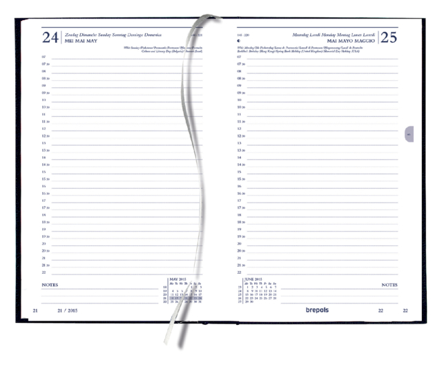 0.216.1256.01.6 - Quantore Agenda Kantoor 1dag/1pag 14,5x20,5cm H42 Kort 1st