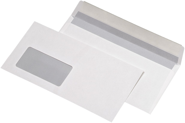 224420 - MAILmedia Venster Envelop DIN/Lang 80gr Links Gom 1.000st Wit