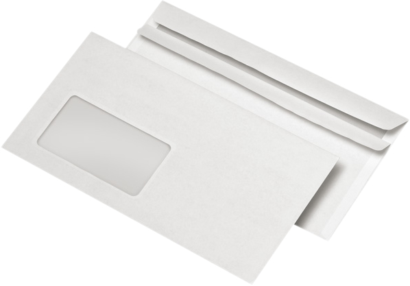 224570 - MAILmedia Venster Envelop DIN/Lang 75gr Links Strip 1.000st Wit