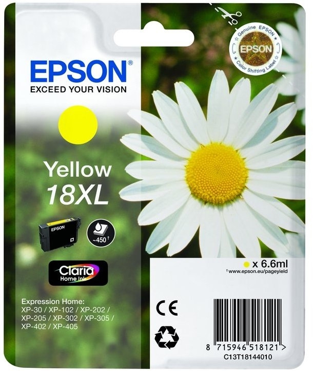 C13T18144022 - EPSON 18XL Yellow 6,6ml 450vel