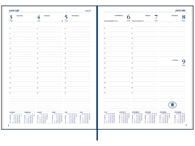 82466022 - Ryam Agenda Wireo Weekplan 17x22cm 1st