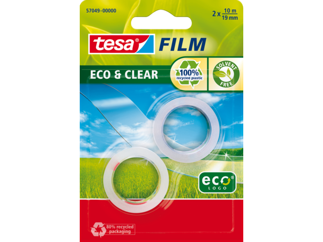 57049-00000-13 - TESA Plakband Eco&Clear 19mmx10m Transparant 2st