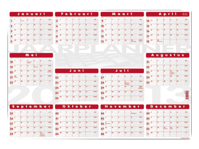 336048 - Quantore Kalender Jaarplanner 48x68cm 1st