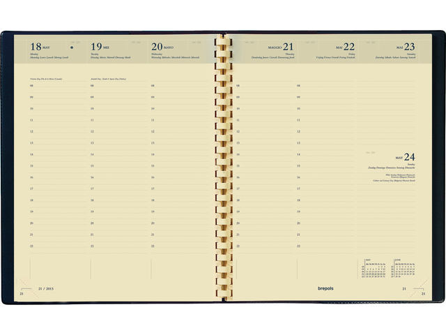 0.240.9900.00.2 - Brepols Agenda-Interieur Concorde Spiraal 7dag/2pag 21x27cm Zwart 1st