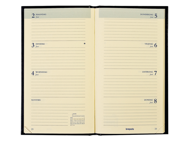 15.731.255.01.0.00 - Brepols Agenda Interplan Gebonden 7dag/2pag 9x16cm Zwart 1st