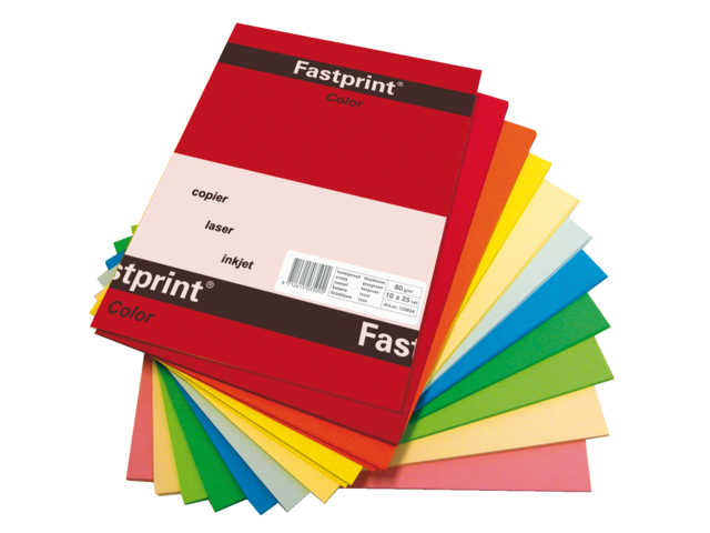 522360 - FASTPRINT Kopieerpapier A4 160g/m² Diverse Kleuren 10x 5vel